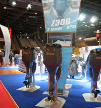 Le stand des moteurs Yamaha : les Yamaha HDPI Injection directe