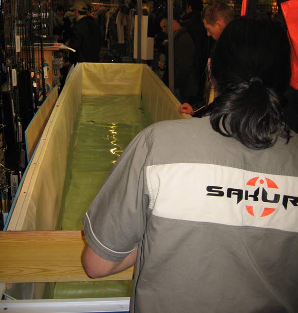 Les leurres de la nouvelle gamme de Patrick Sébile (Sakura) étaient présentés sur le stand Rêve de Pêche